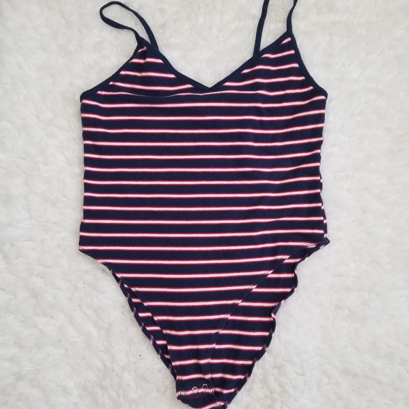 H & M striped basic bodysuit.  Size L - Picture 1 of 10